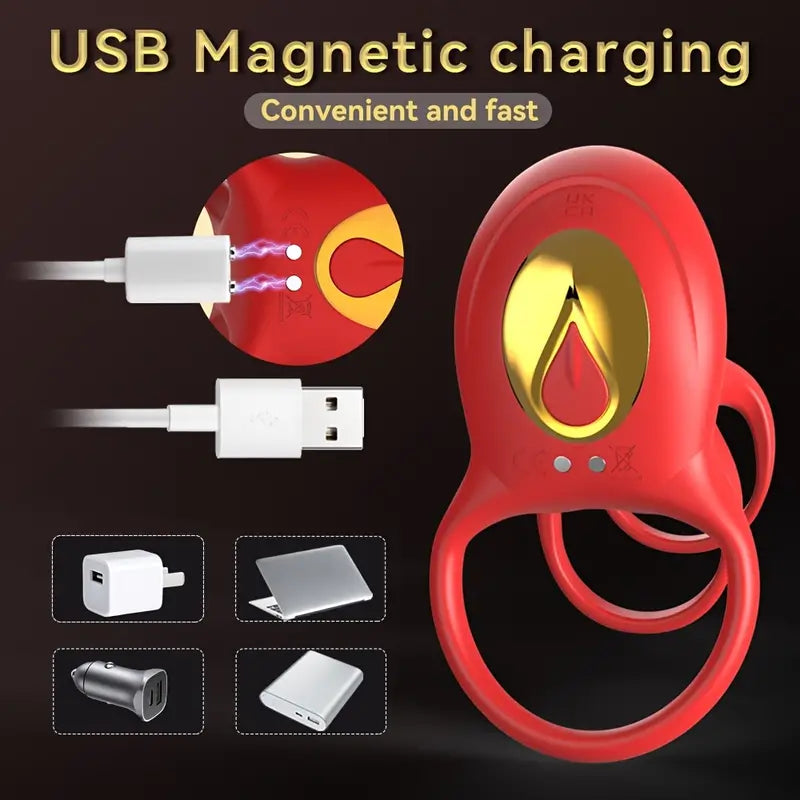 Locking Vibrating Cock Ring Rose Vibrator Sex Toy For Couples The Rose Toys