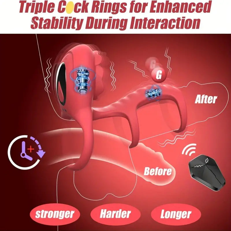 Locking Vibrating Cock Ring Rose Vibrator Sex Toy For Couples The Rose Toys