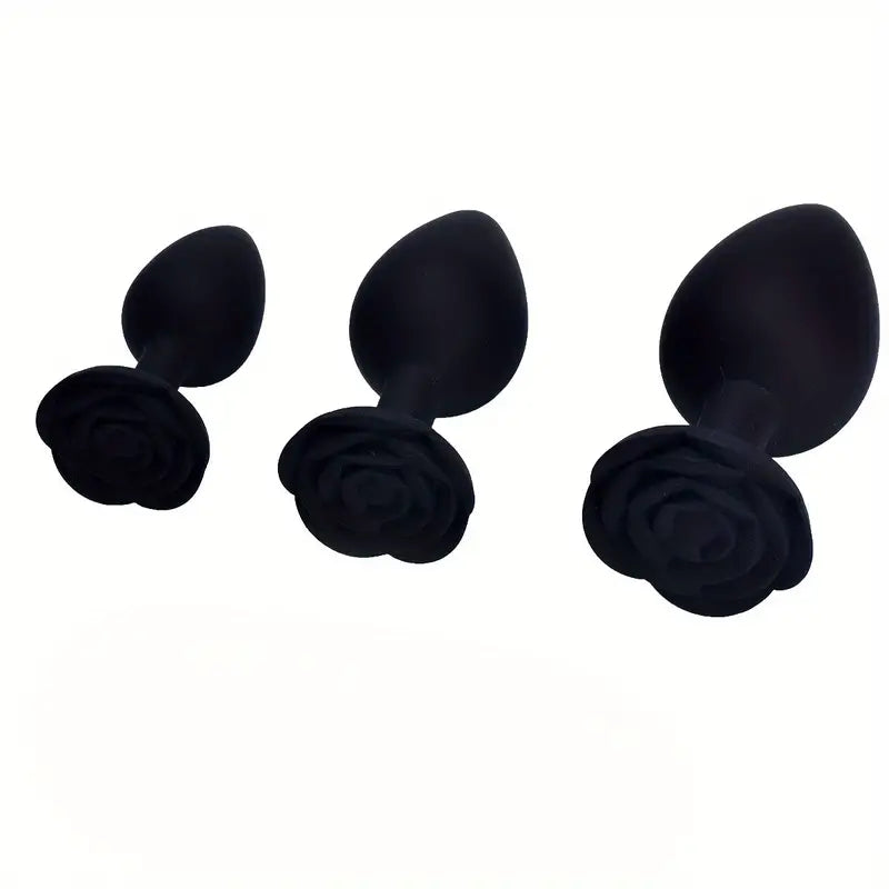 Rose Base Waterproof Silicone Rose Butt Plug kit Adult Sex Toy The Rose Toys