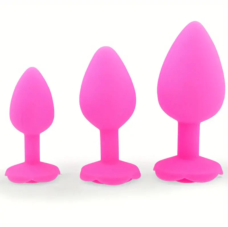 Rose Base Waterproof Silicone Rose Butt Plug kit Adult Sex Toy The Rose Toys