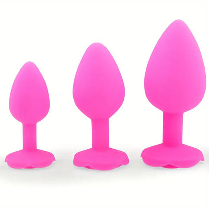 Rose Base Waterproof Silicone Rose Butt Plug kit Adult Sex Toy The Rose Toys