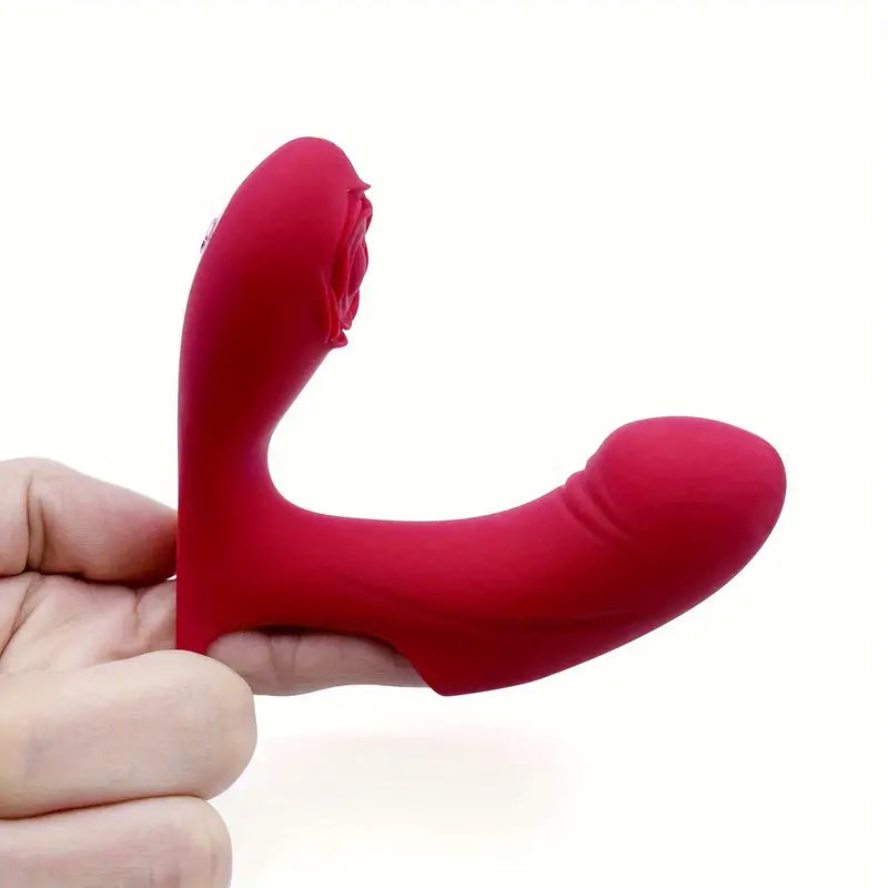 Unisex App-controlled Rose Pattern Silicone Finger Vibrating Sex Toy The Rose Toys