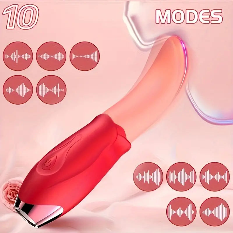 Tongue Stimulator For Women Clitoral G Spot Tongue Licking Vibrator The Rose Toys