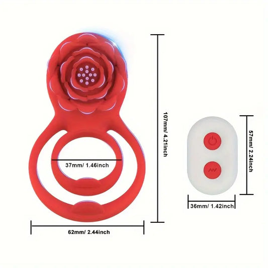 Rose Vibrating Cock Ring With Clitoral Stimulator Vibrator Sex Toy The Rose Toys
