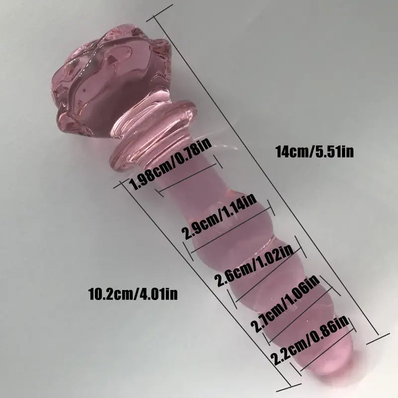 Gradual Head Crystal Glass 4-bead Anal Plug Dildo Rose Sex Toy The Rose Toys Gradual Head Crystal Glass 4-bead Anal Plug Dildo Rose Sex Toy The Rose Toys