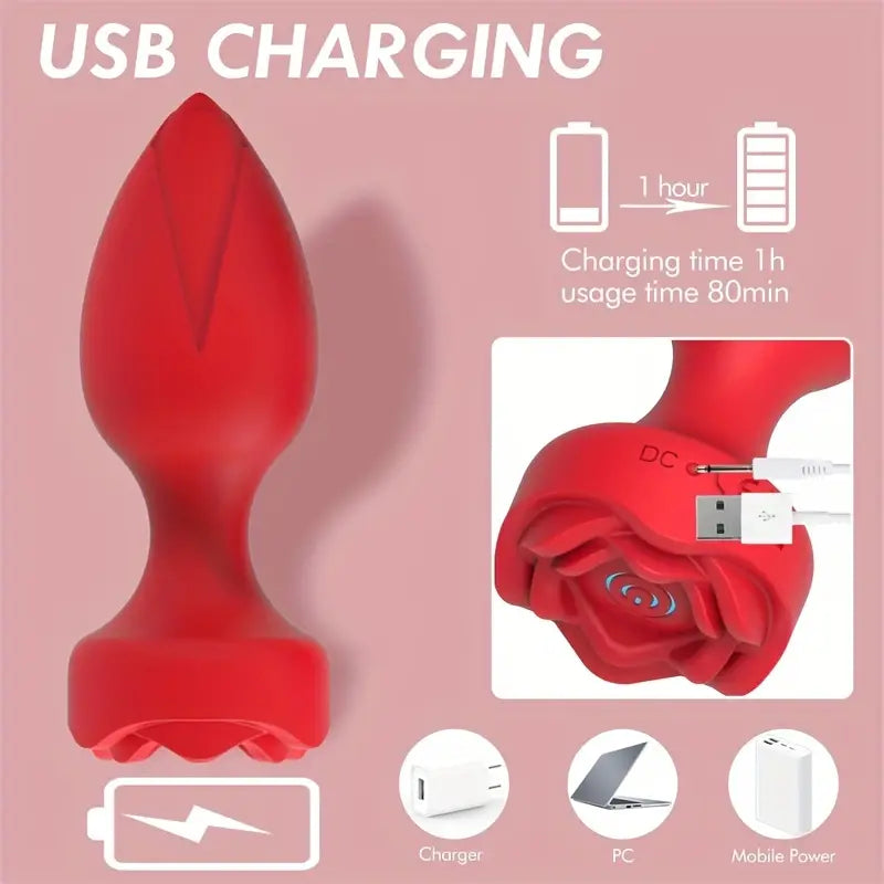 Remote Control Anal Toy 10 Vibrating Modes Rose Vibrator Sex Toy The Rose Toys