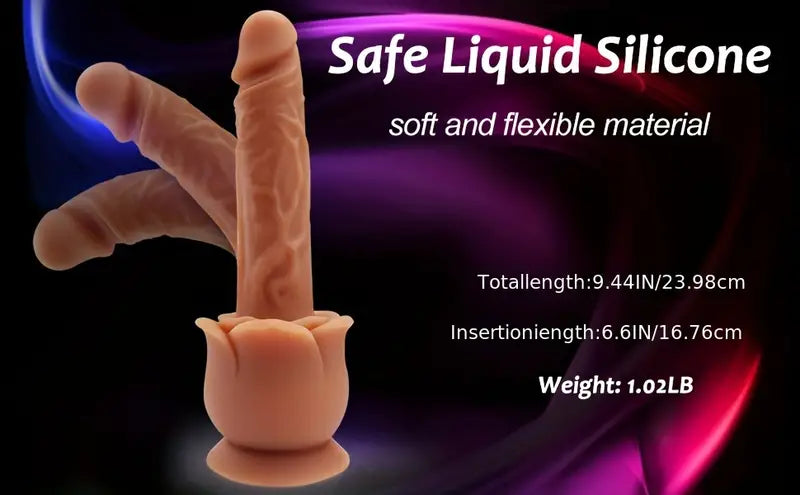 9.44 inch Rose Toy Dildo Body Safe Lifelike Suction Cup Big Dildo The Rose Toys