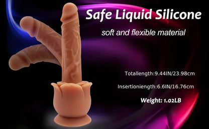 9.44 inch Rose Toy Dildo Body Safe Lifelike Suction Cup Big Dildo The Rose Toys