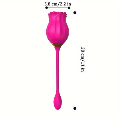 3in1 Clitoral Stimulator Tongue Licking Thrusting Dildo Rose Toy Vibrator The Rose Toys
