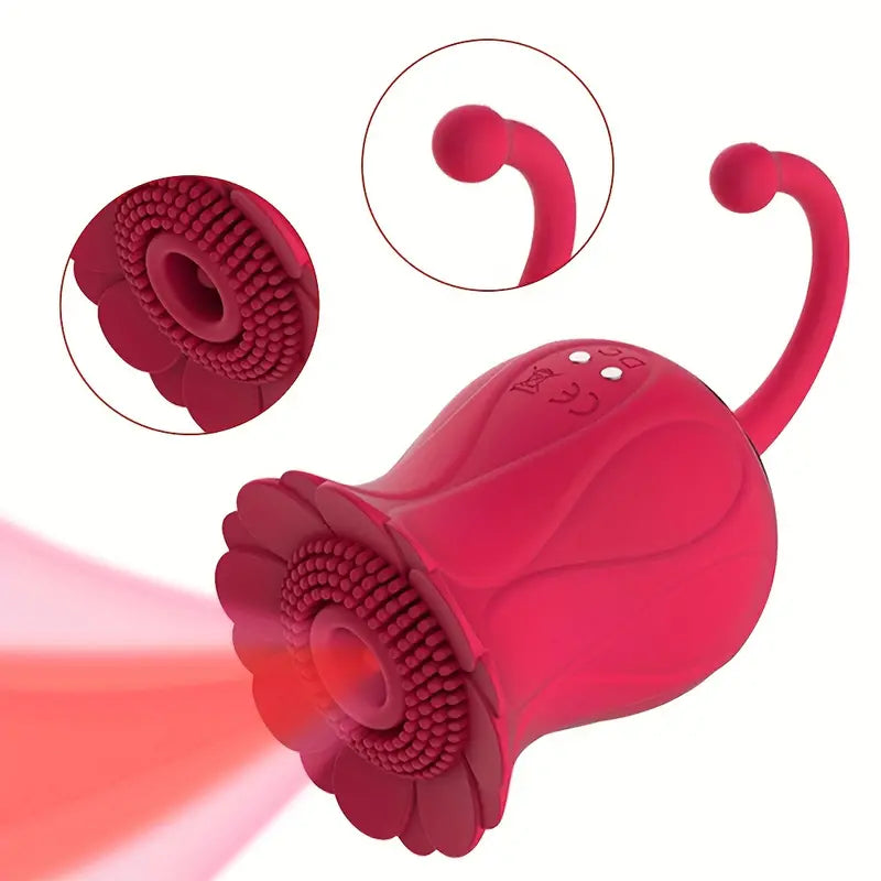 Female Rose Flower Flirting Vibrating Sucking Pulse Vibrating Rose Toy The Rose Toys