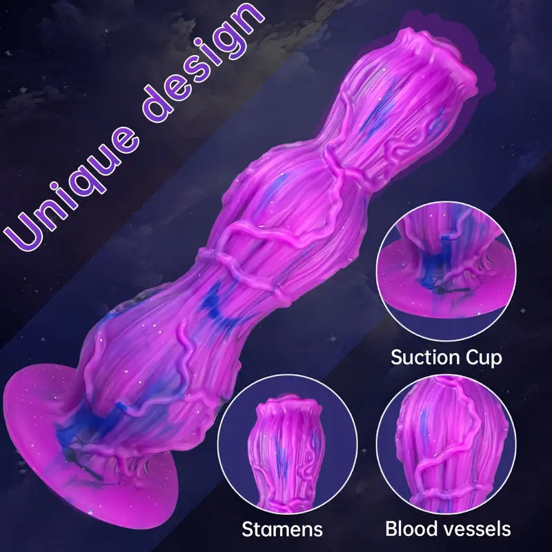 Soft Silicone Flower Rose Dragon Dual Knots Monster Dog Female Dildo The Rose Toys