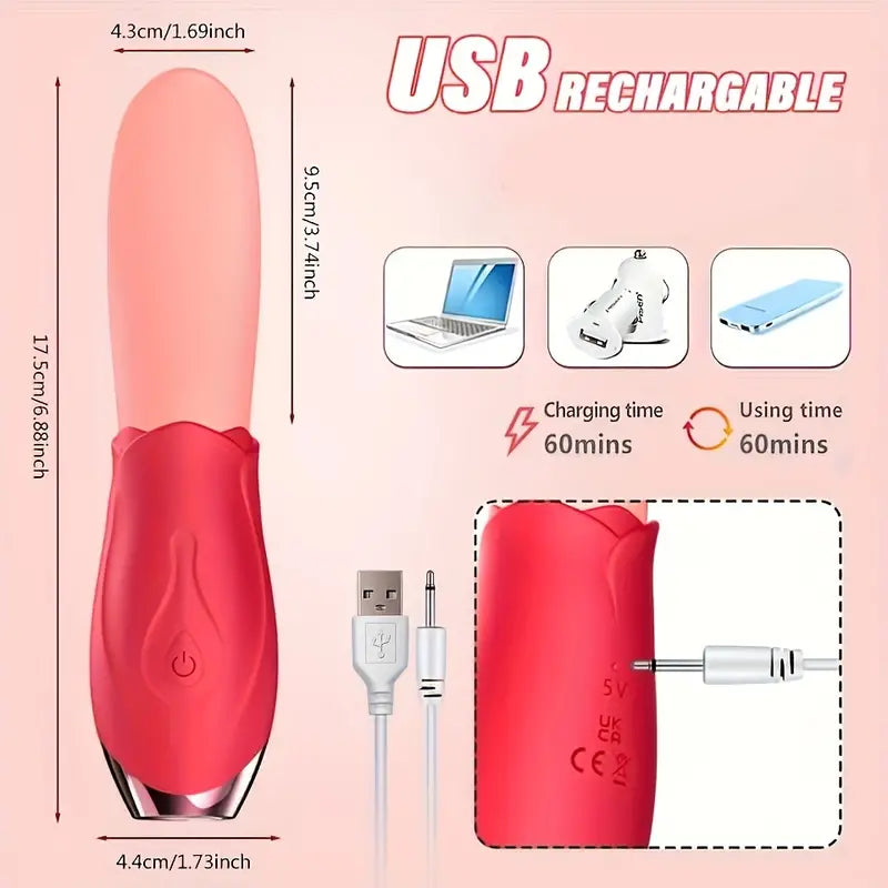 Tongue Stimulator For Women Clitoral G Spot Tongue Licking Vibrator The Rose Toys