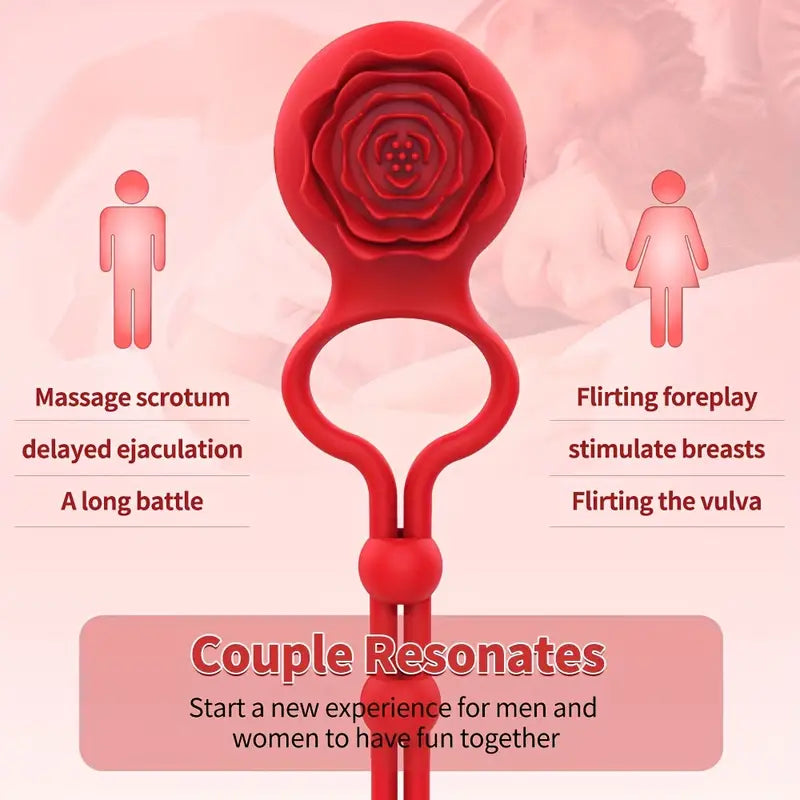 Adjustable Rose Prostate Vibrator Prostate Massage Cock Ring For Men The Rose Toys
