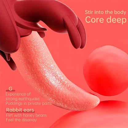 Rose Clitoral Stimulator Rabbit Tongue Licking Vibration Sex Toy The Rose Toys