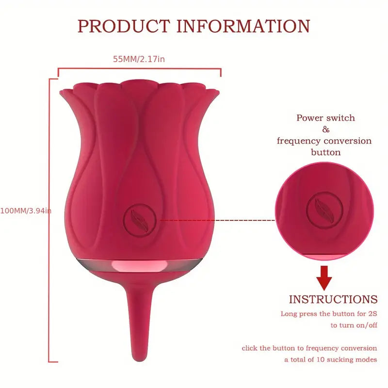 Female Rose Flower Flirting Vibrating Sucking Pulse Vibrating Rose Toy The Rose Toys