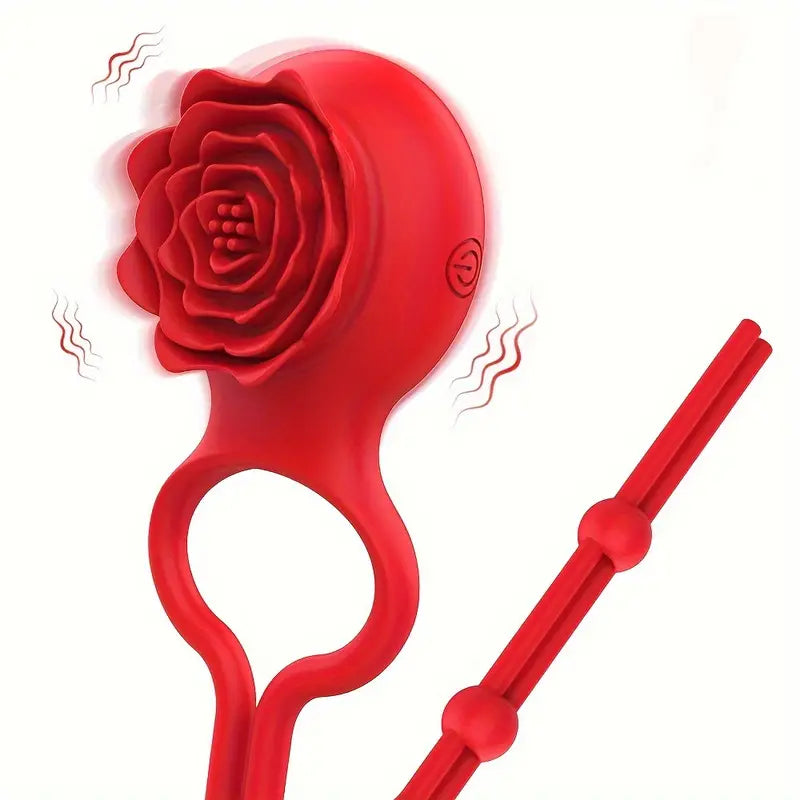 Adjustable Rose Prostate Vibrator Prostate Massage Cock Ring For Men The Rose Toys