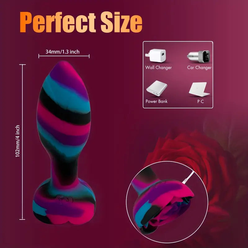 Remote Control Vibrating Rotation Rose Butt Plug Sex Toy For Flirting The Rose Toys