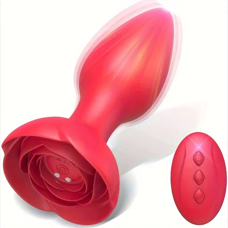 Remote Control Rose Vibrator Butt Plug With 10 Vibrating Modes The Rose Toys