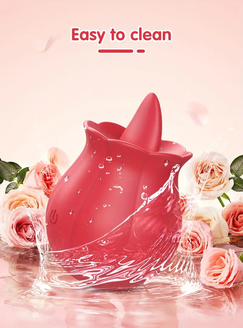 Realistic Tongue Rose Flower Vibrator With 10 Tongue Licking Mode The Rose Toys