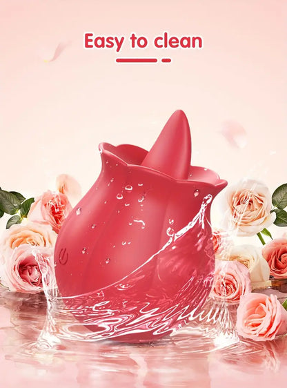 Realistic Tongue Rose Flower Vibrator With 10 Tongue Licking Mode The Rose Toys
