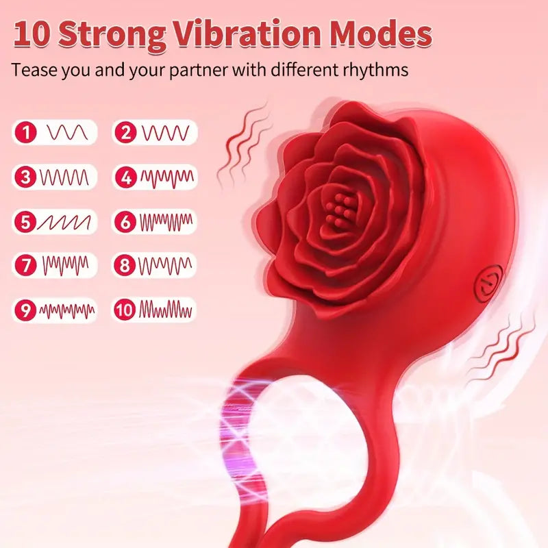 Adjustable Rose Prostate Vibrator Prostate Massage Cock Ring For Men The Rose Toys