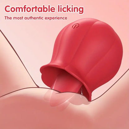 Realistic Tongue Rose Flower Vibrator With 10 Tongue Licking Mode The Rose Toys